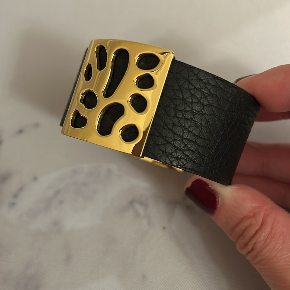 Folli Follie Black Leather Band Bracelet - Picture 2 of 10